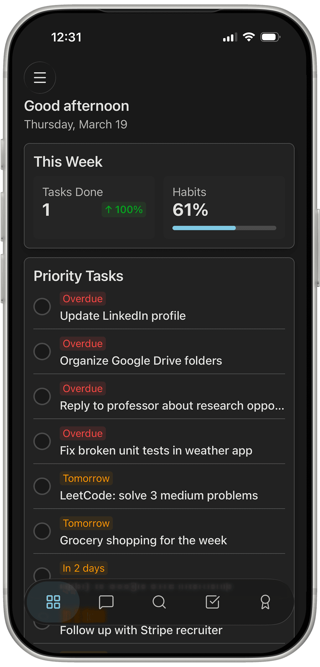 Gridflo app: home dashboard