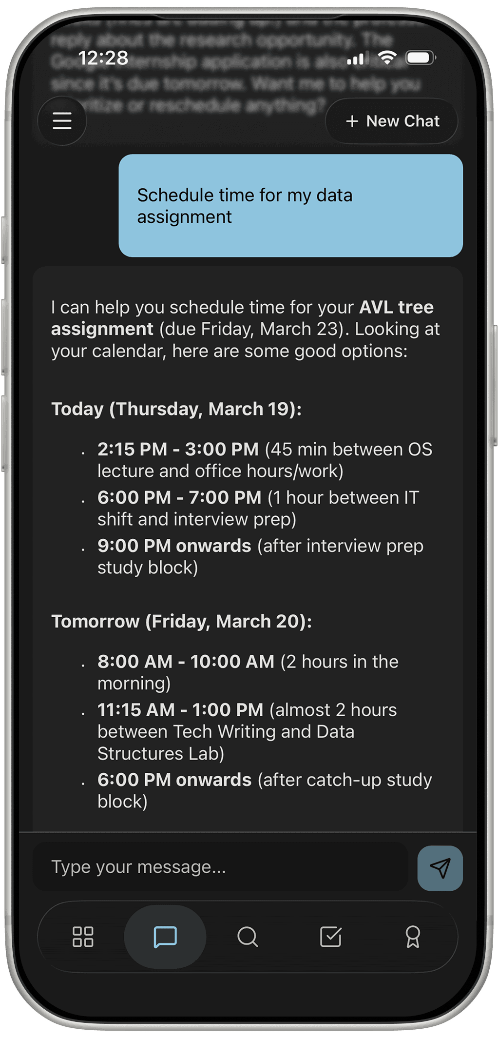 Gridflo app: scheduling assistant